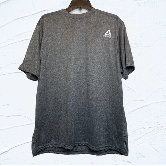 Reebok Tee Shirt Dri Fit Solid Gray Short Sleeve Crew Neck 100% Polyester XL - Picture 2 of 9